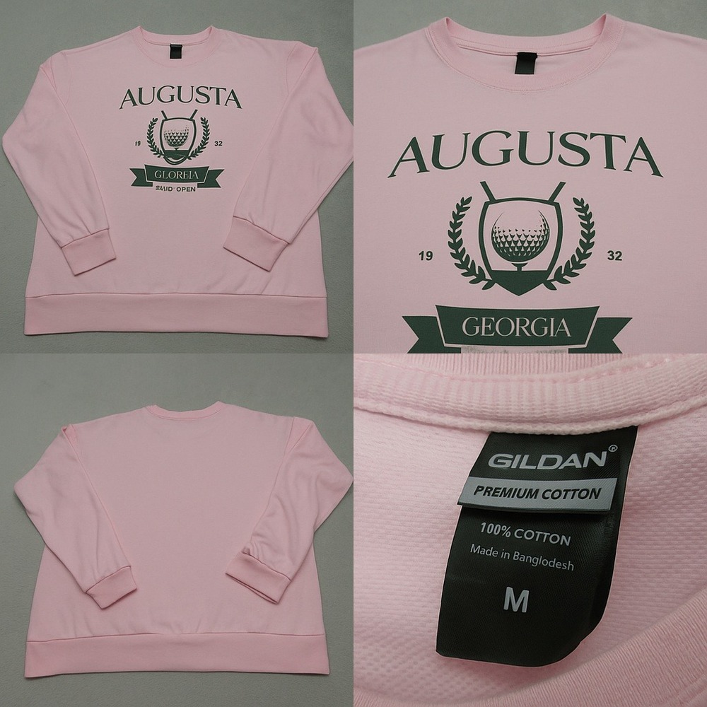 Augusta‎ Georgia Golf Club Sweatshirt Unisex Medium Pink Lightweight Pullover